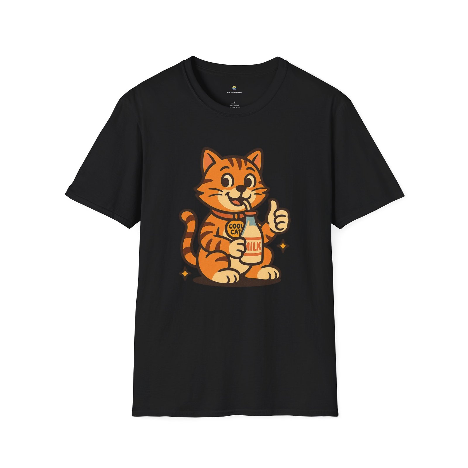 T-shirt Unisexe – “Cool Cat” Design Chat Vintage et Style Cartoon Retro – Image 2