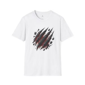 T-shirt Unisexe “Beast Claw Marks” – Griffures Monstrueuses, Artefact Brutal, Design Rouge et Noir