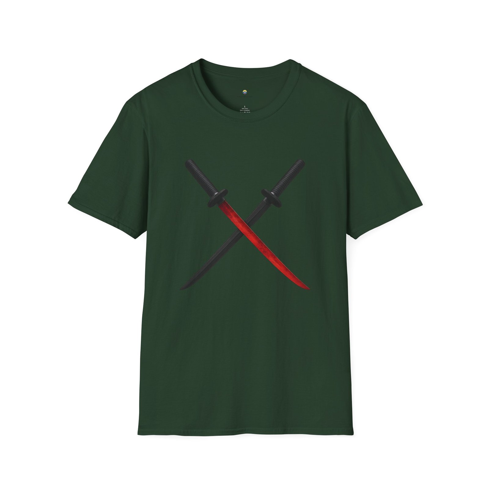 T-shirt Unisexe – Katanas Croisés Design Samouraï et Lame Rouge – Image 8