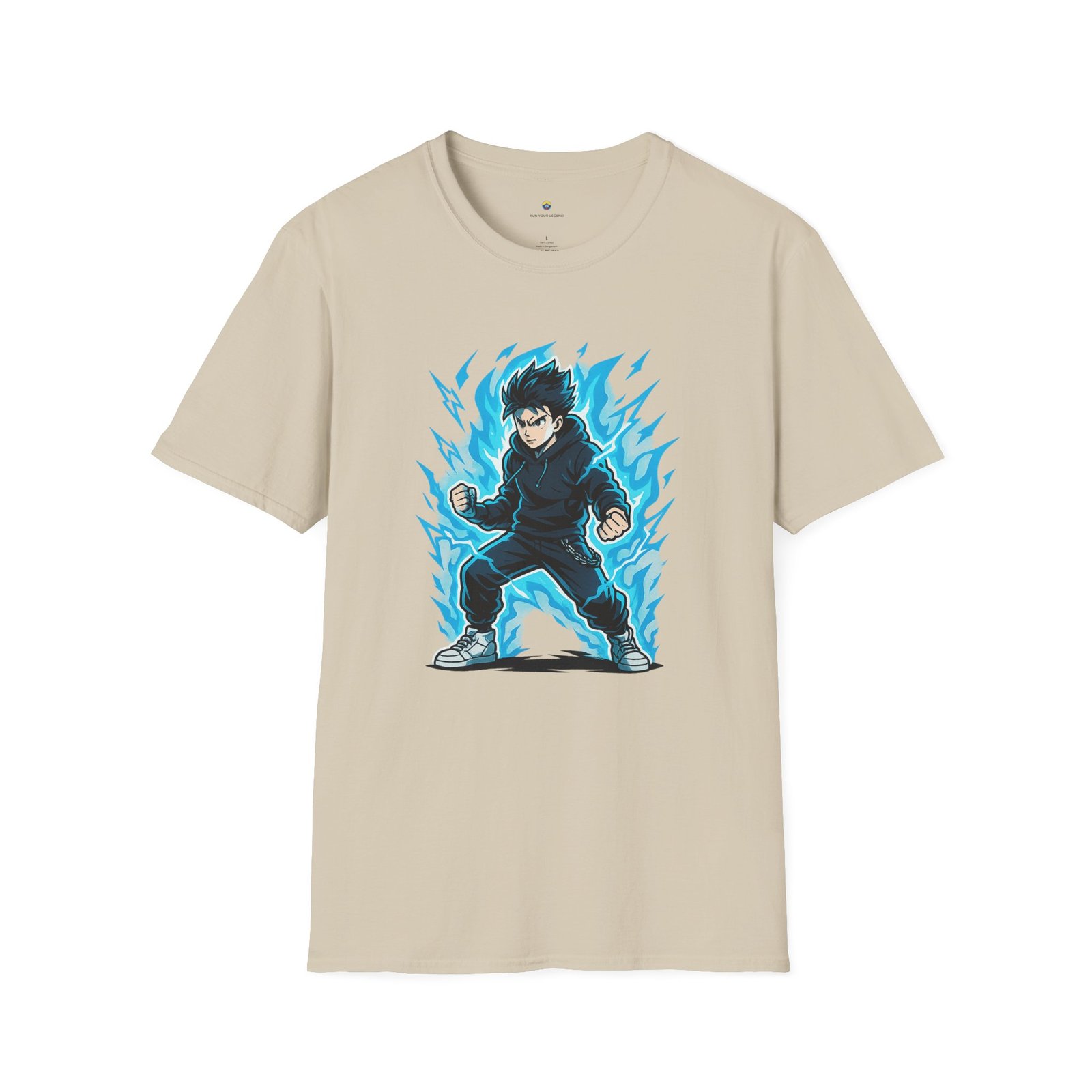 T-shirt Unisexe – Garçon Shōnen Énergisé Design Manga et Aura Électrique – Image 2