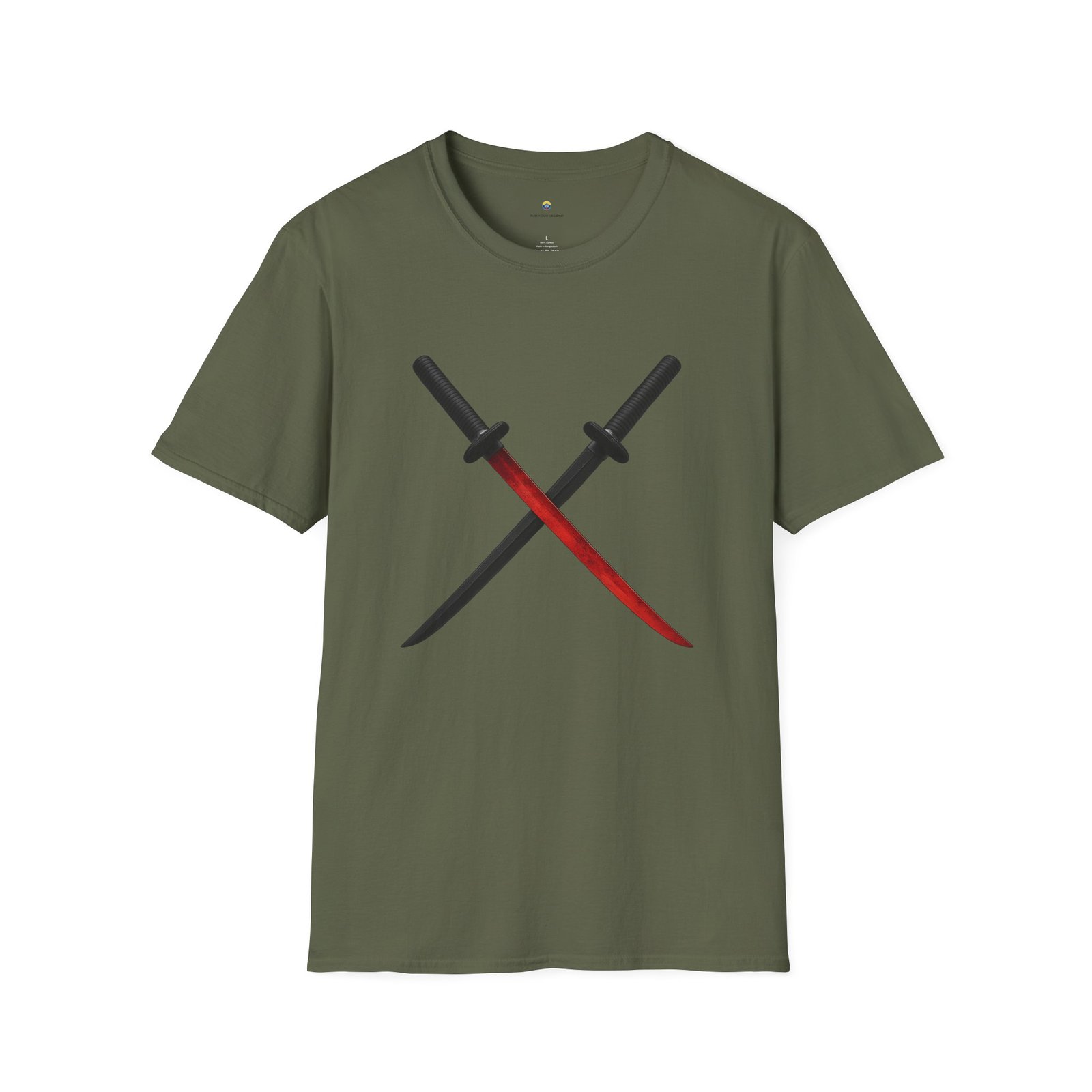 T-shirt Unisexe – Katanas Croisés Design Samouraï et Lame Rouge – Image 7