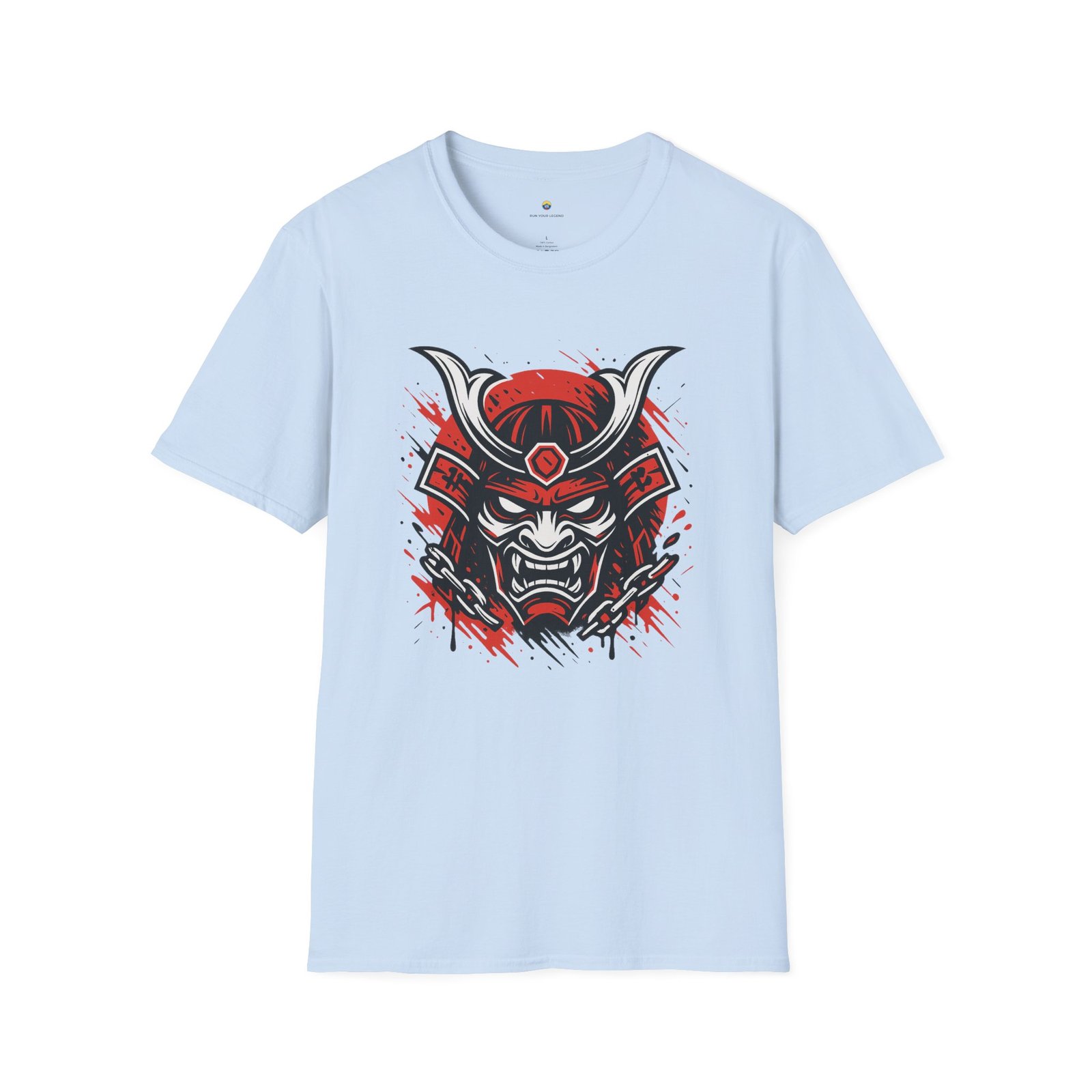 T-shirt Unisexe Masque Samouraï Démon – Oni Japonais, Style Tattoo et Chaînes – Image 10