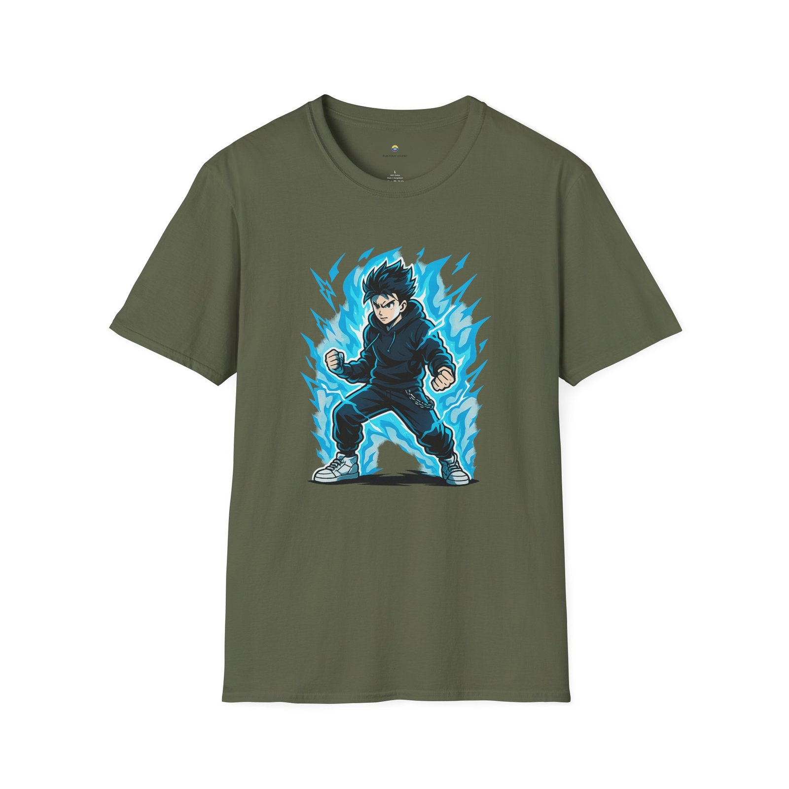 T-shirt Unisexe – Garçon Shōnen Énergisé Design Manga et Aura Électrique – Image 5