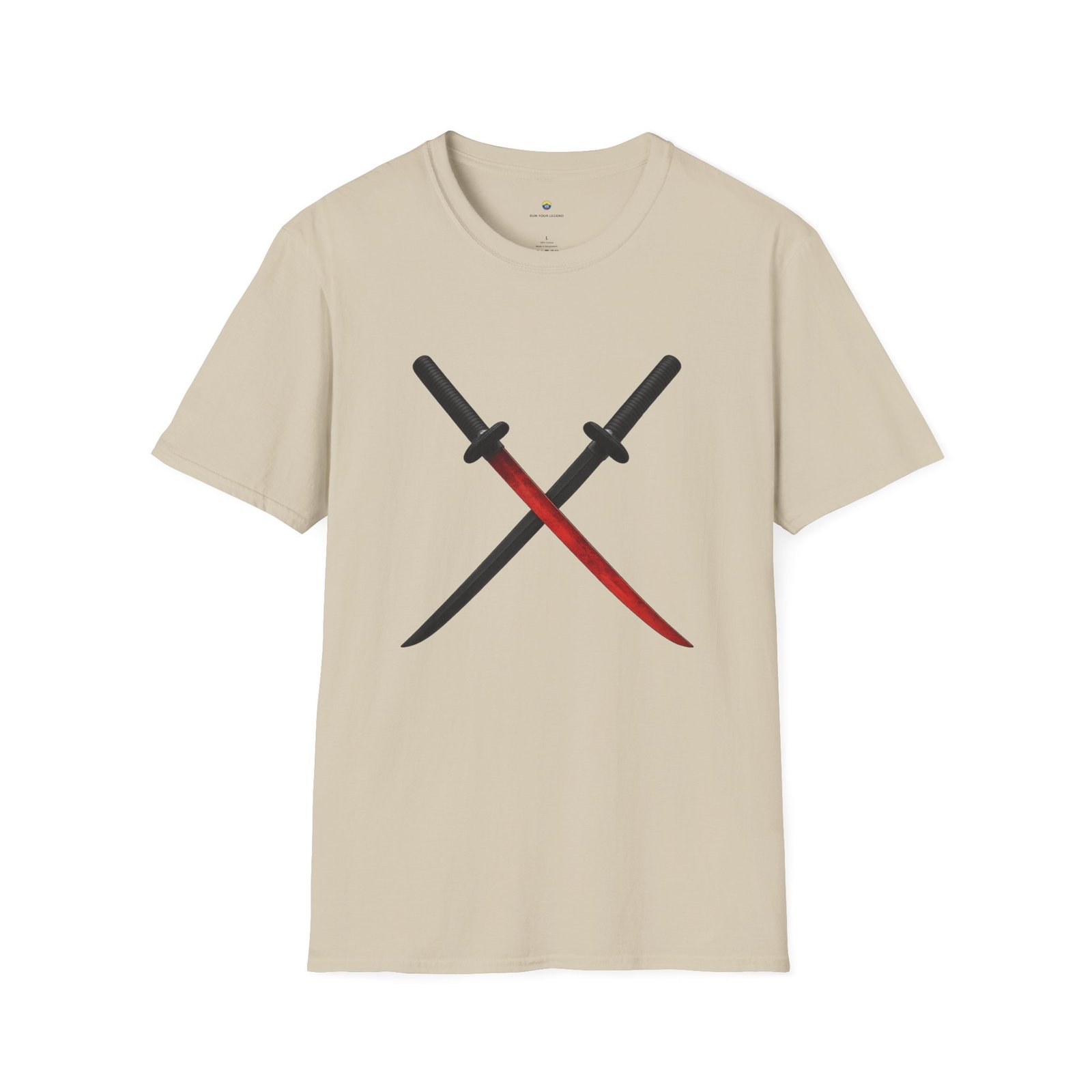 T-shirt Unisexe – Katanas Croisés Design Samouraï et Lame Rouge – Image 3