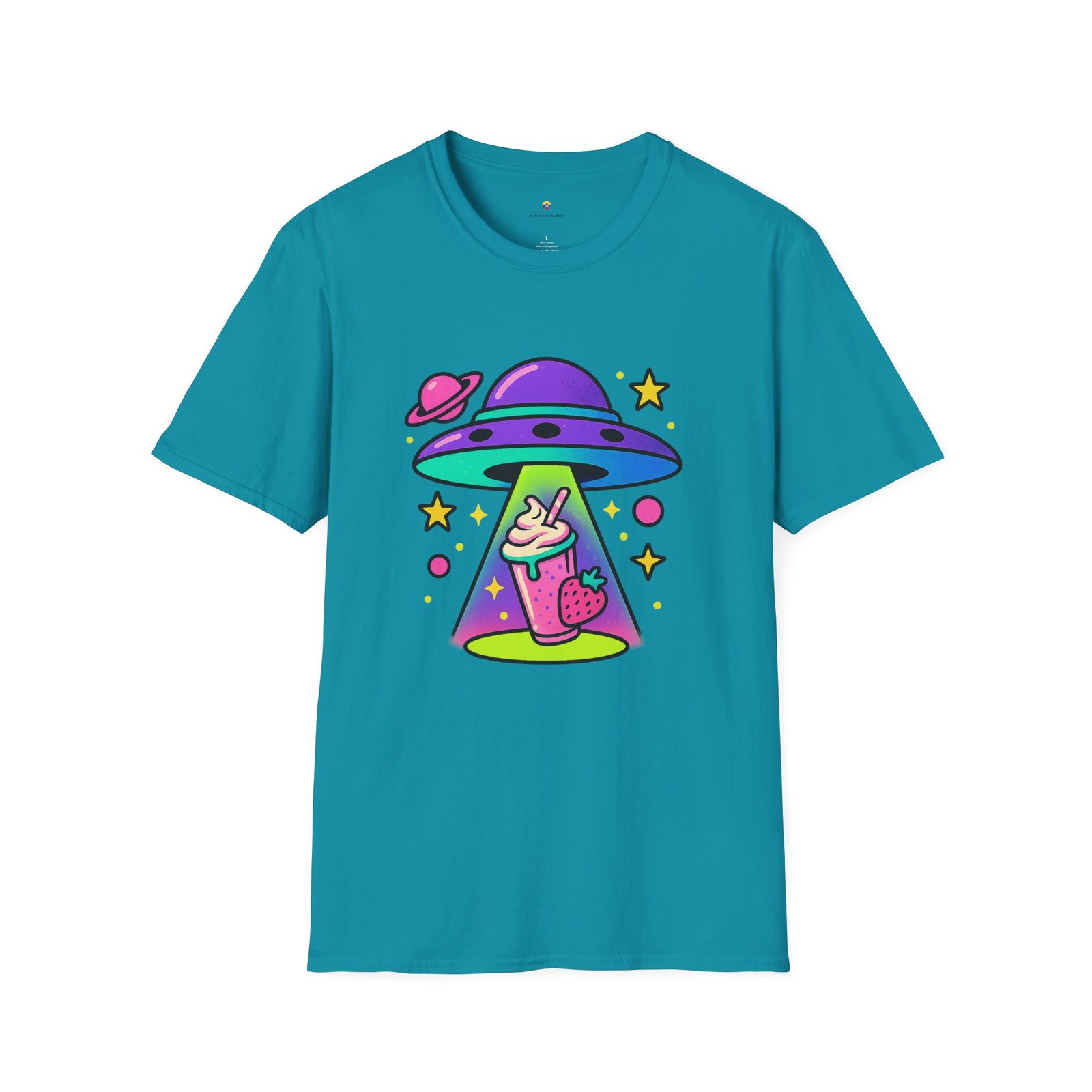 T-shirt Unisexe – UFO Milkshake Design Fun Néon et Style Space Pop – Image 11