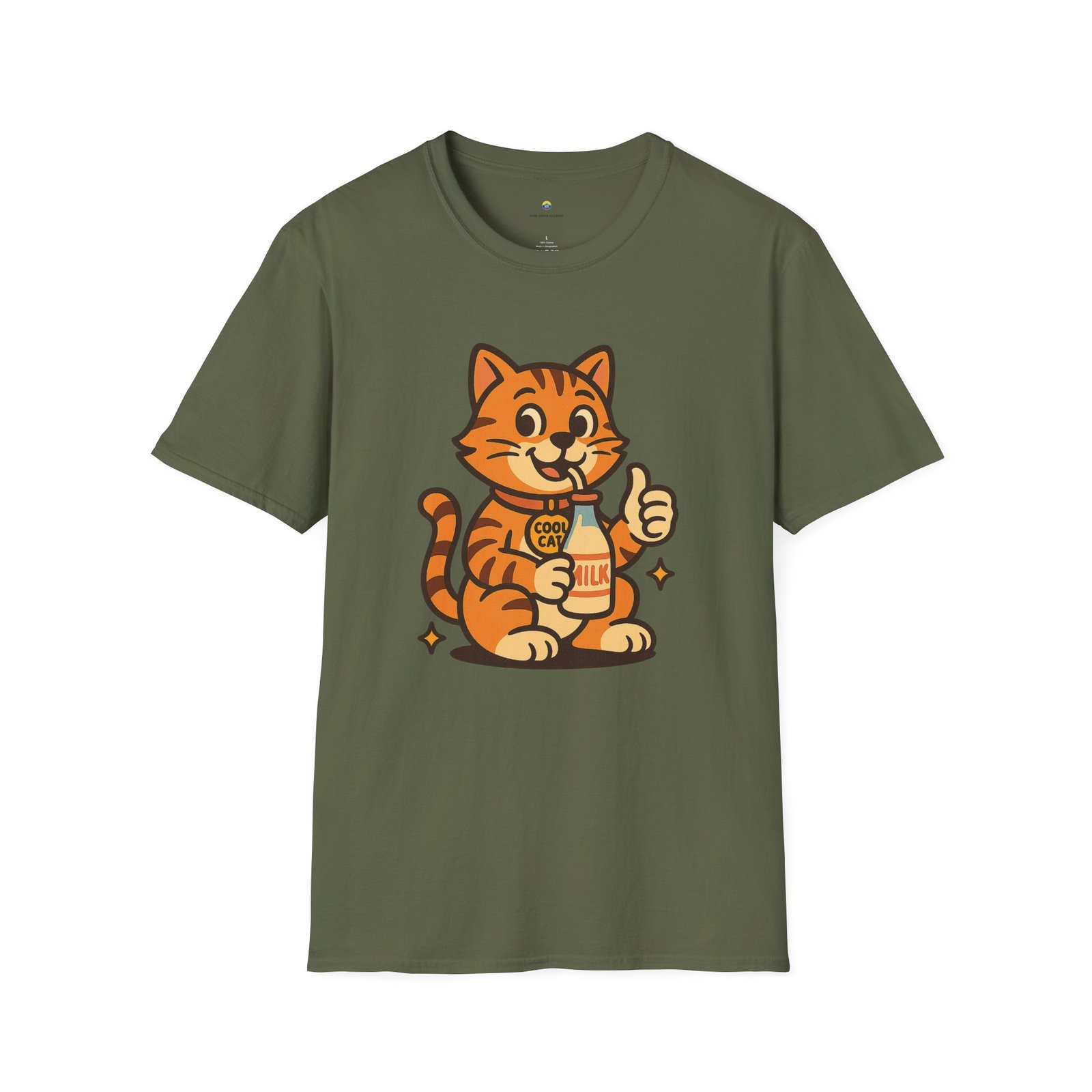 T-shirt Unisexe – “Cool Cat” Design Chat Vintage et Style Cartoon Retro – Image 6