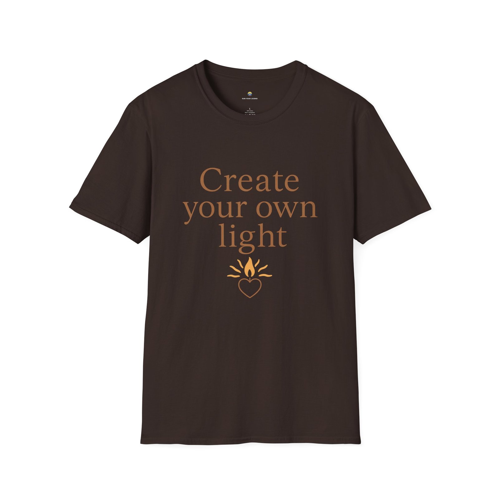 T-shirt Unisexe – “Create Your Own Light” Design Minimaliste et Message Inspirant – Image 5