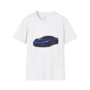 T-shirt Unisexe Voiture Futuriste – Supercar Néon Cyberpunk Design Auto Moderne Lumières LED