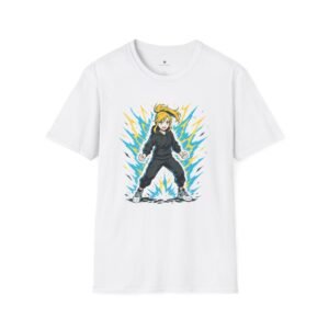 T-shirt Unisexe – Fille Shonen Électrique Design Manga Power-Up et Style Anime