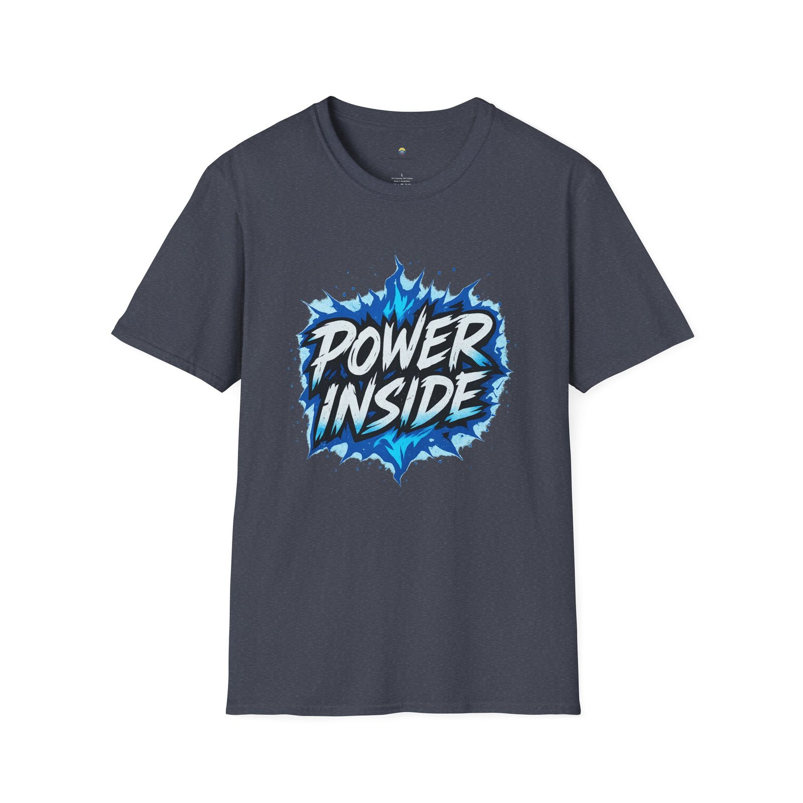 T-shirt Unisexe POWER INSIDE – Design Énergie Bleue Explosive, Style Motivation et Force Intérieure – Image 12