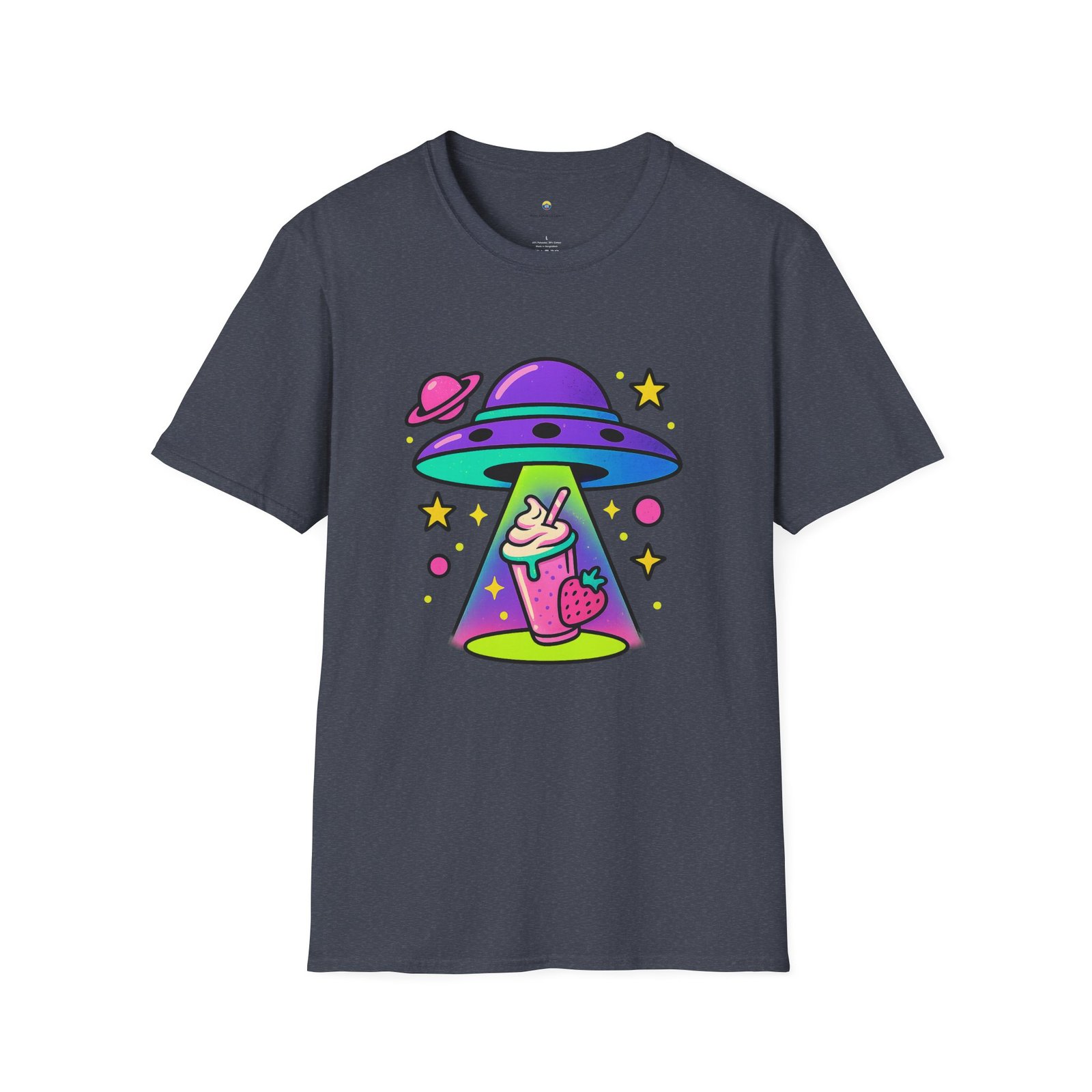 T-shirt Unisexe – UFO Milkshake Design Fun Néon et Style Space Pop – Image 14