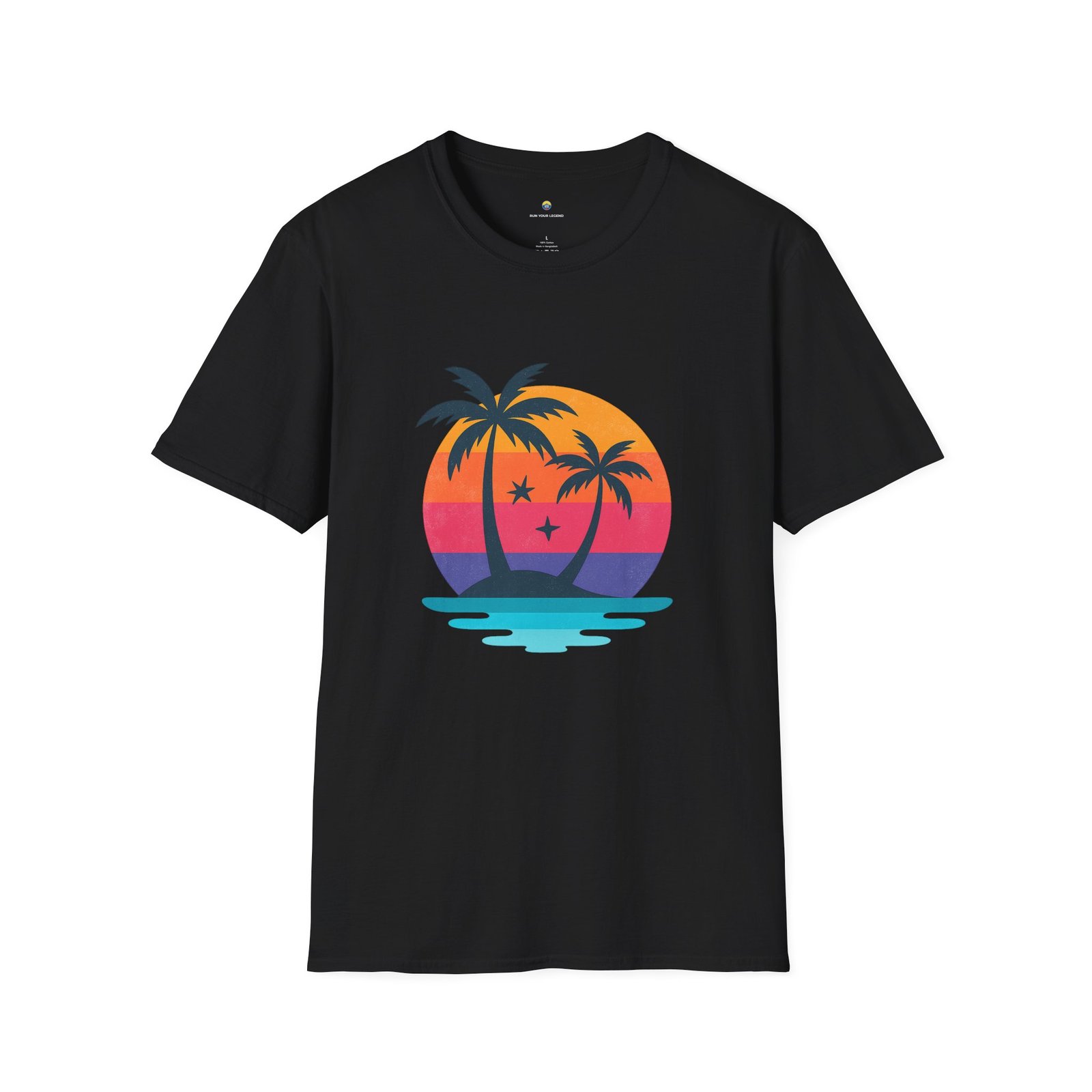 T-shirt Unisexe Sunset Paradise – Palmiers et Coucher de Soleil Vintage Tropical – Image 2