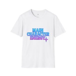 T-shirt Unisexe Main Character Energy – Design Esthétique Rose et Bleu, Style Confiance et Self-Love