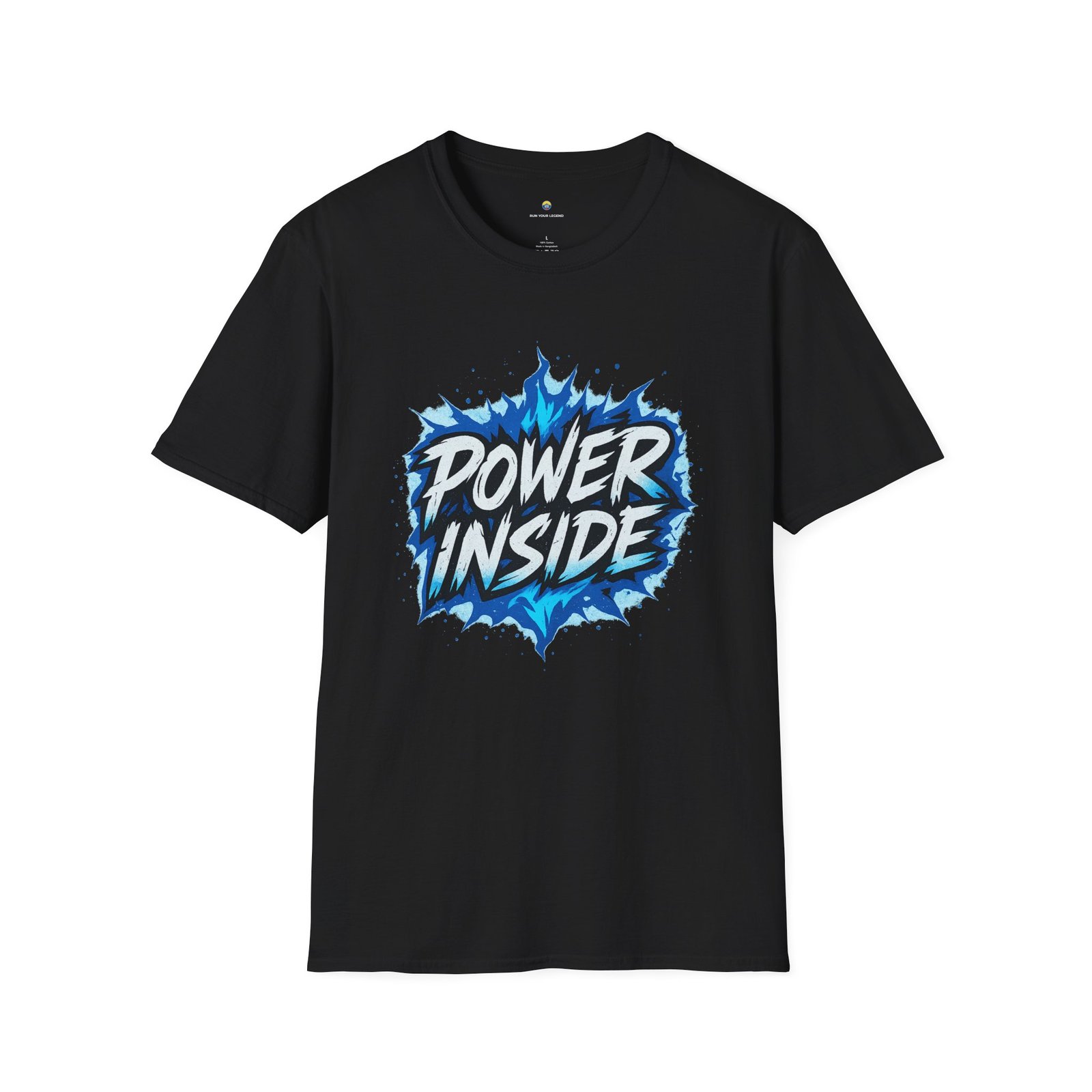 T-shirt Unisexe POWER INSIDE – Design Énergie Bleue Explosive, Style Motivation et Force Intérieure – Image 2