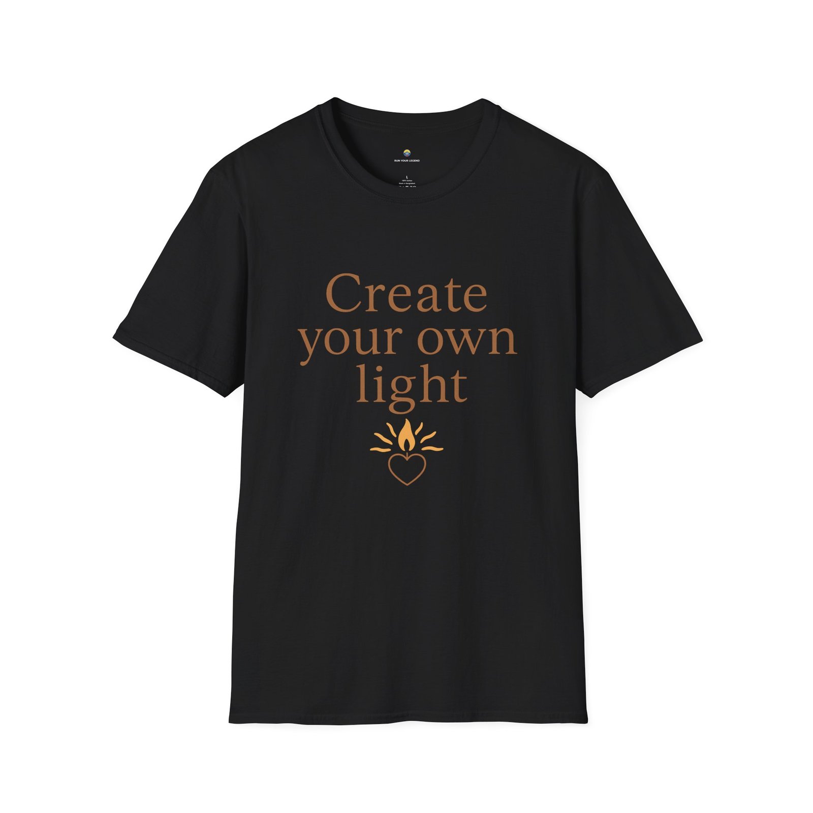 T-shirt Unisexe – “Create Your Own Light” Design Minimaliste et Message Inspirant – Image 2