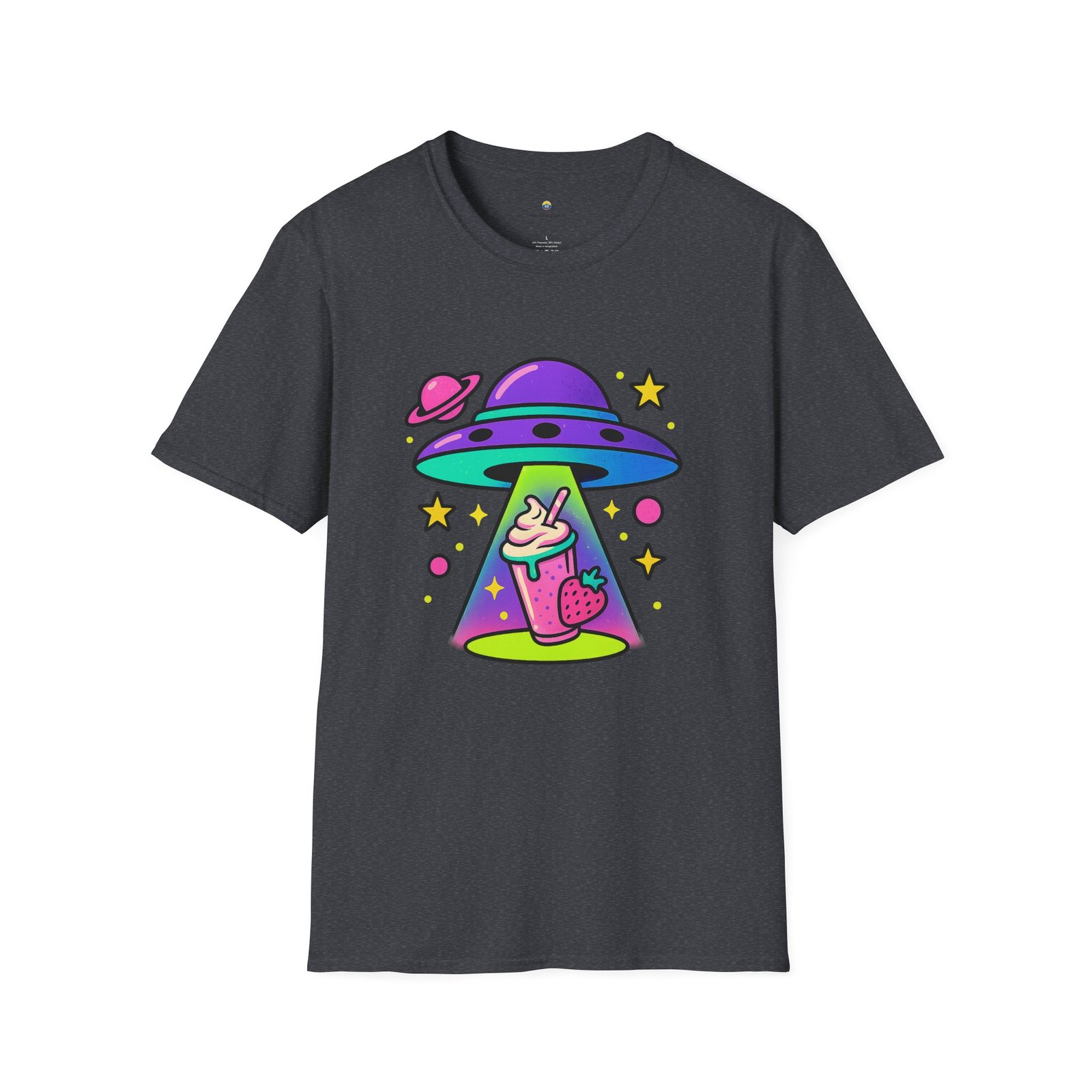 T-shirt Unisexe – UFO Milkshake Design Fun Néon et Style Space Pop – Image 13