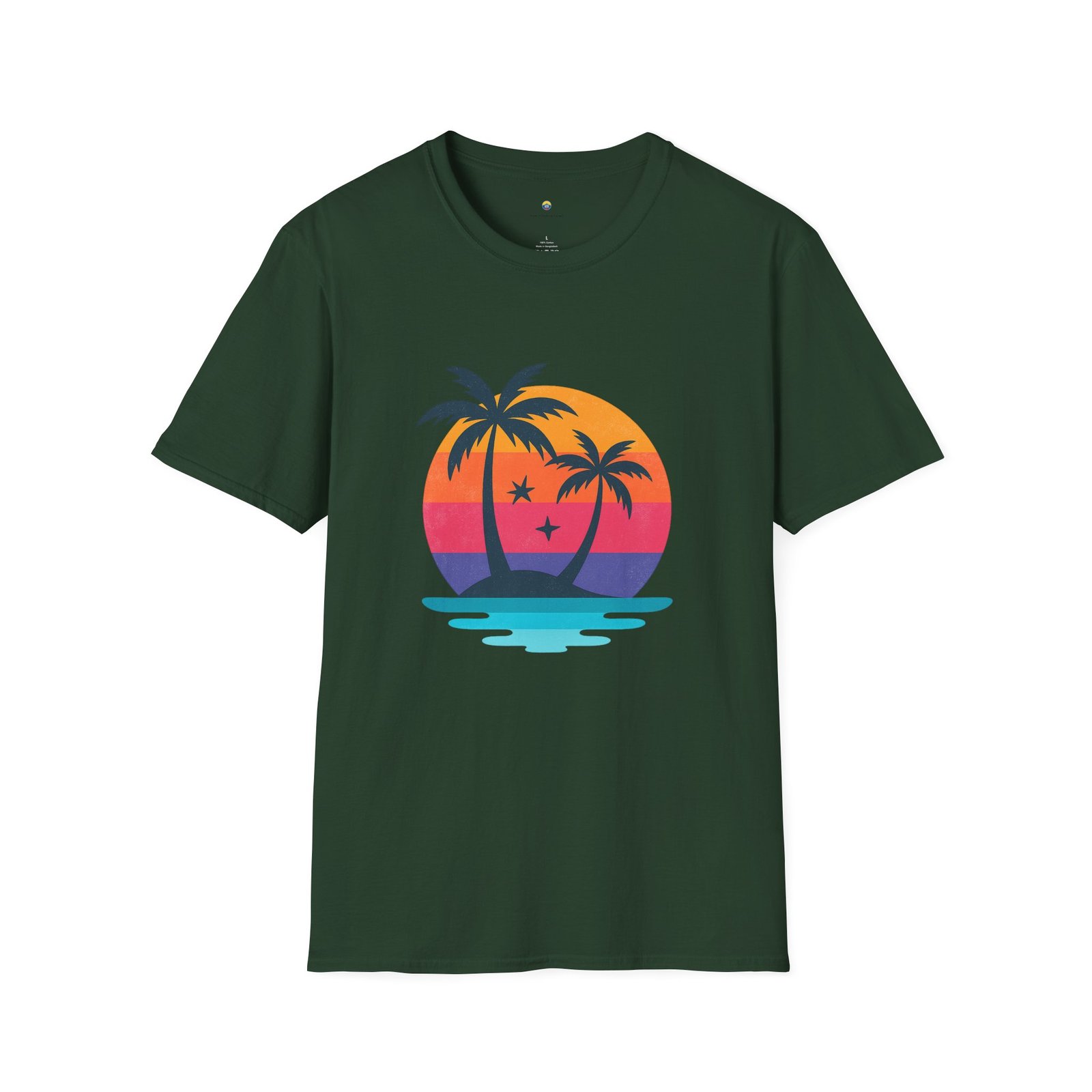 T-shirt Unisexe Sunset Paradise – Palmiers et Coucher de Soleil Vintage Tropical – Image 8