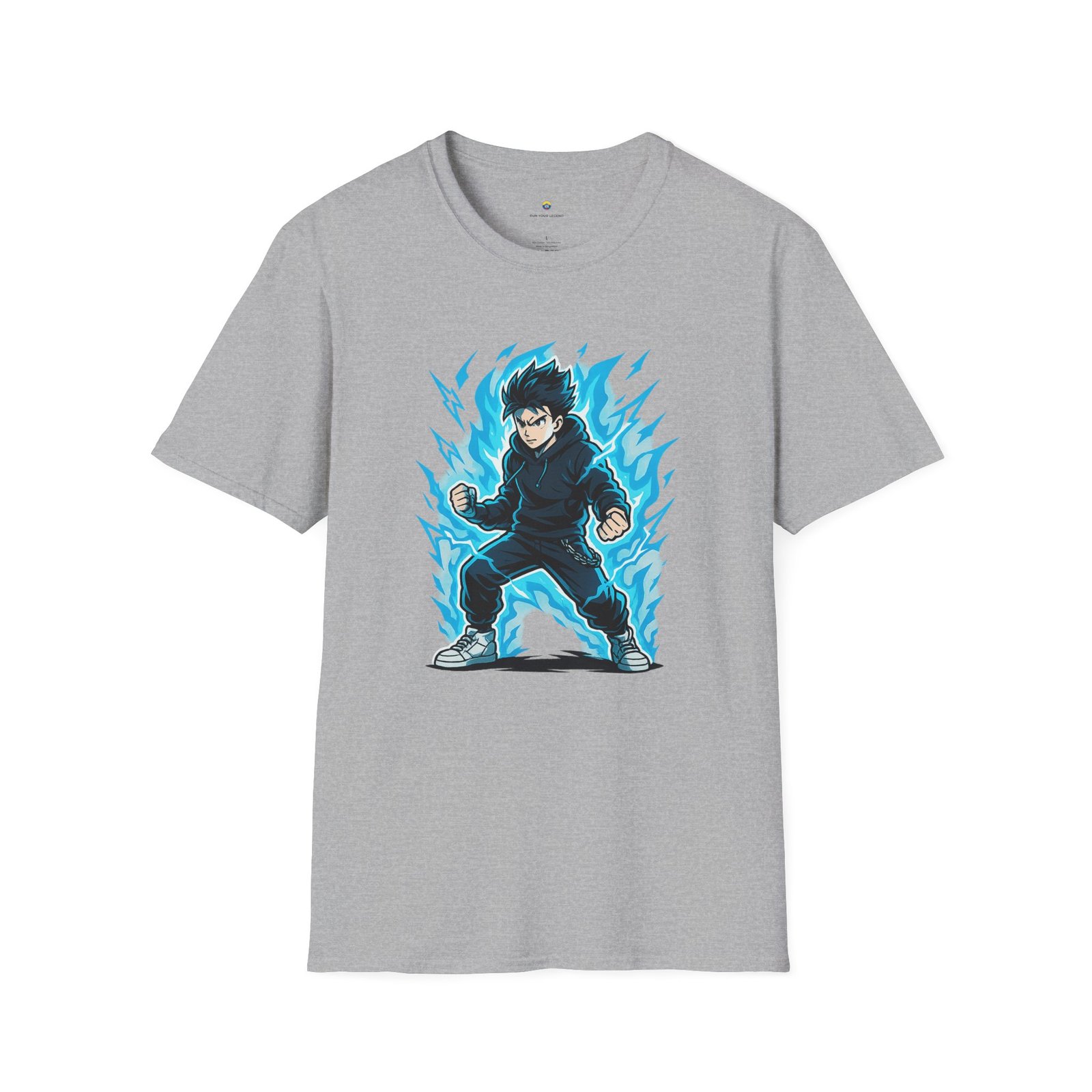 T-shirt Unisexe – Garçon Shōnen Énergisé Design Manga et Aura Électrique – Image 3