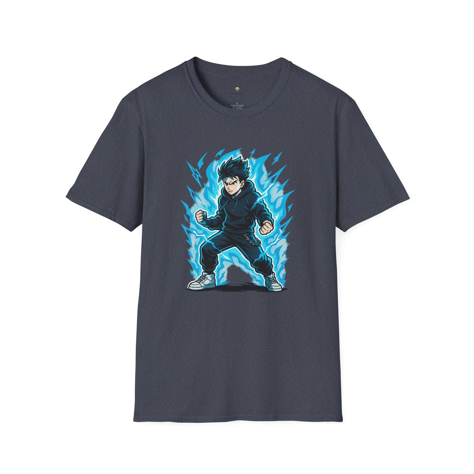 T-shirt Unisexe – Garçon Shōnen Énergisé Design Manga et Aura Électrique – Image 12