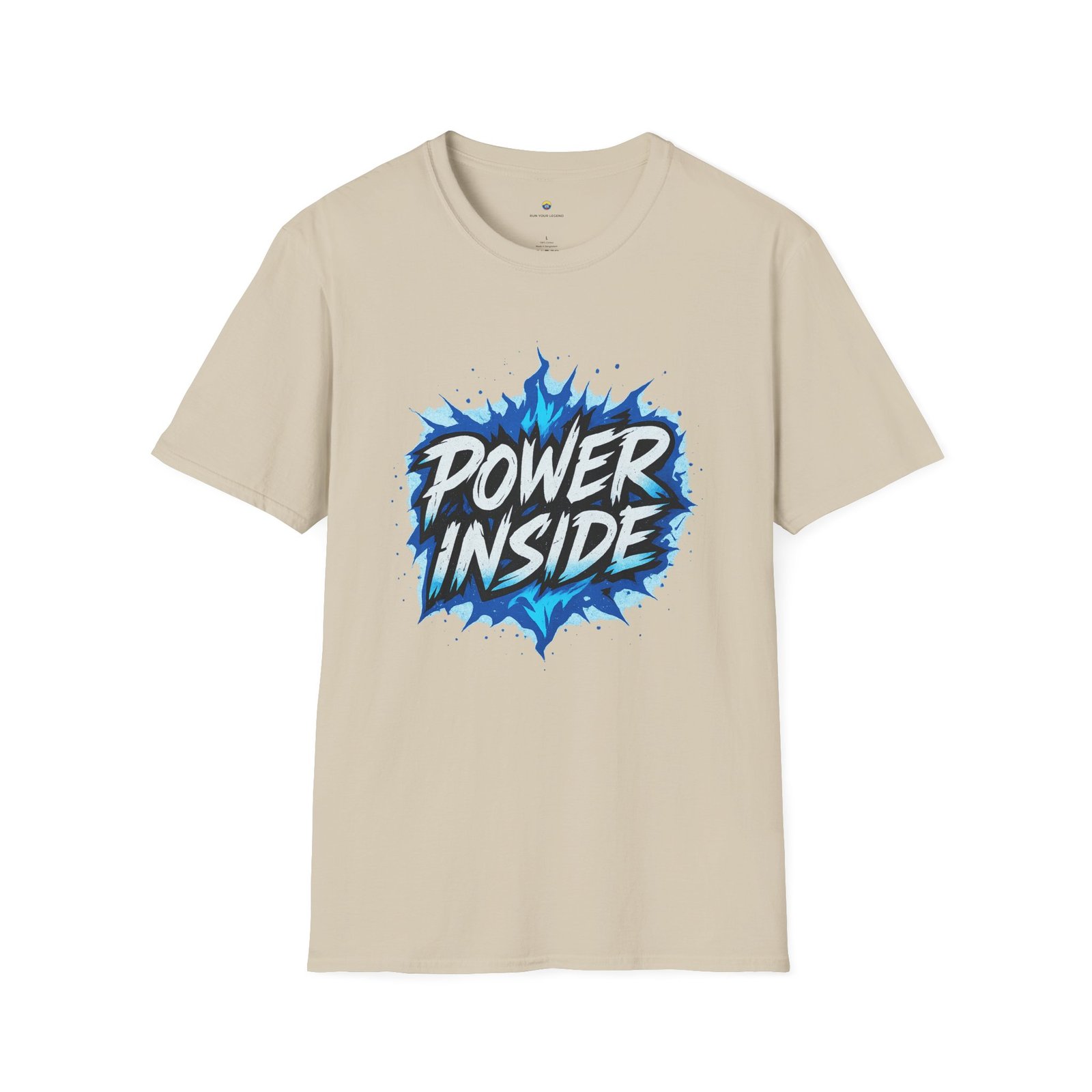 T-shirt Unisexe POWER INSIDE – Design Énergie Bleue Explosive, Style Motivation et Force Intérieure – Image 3