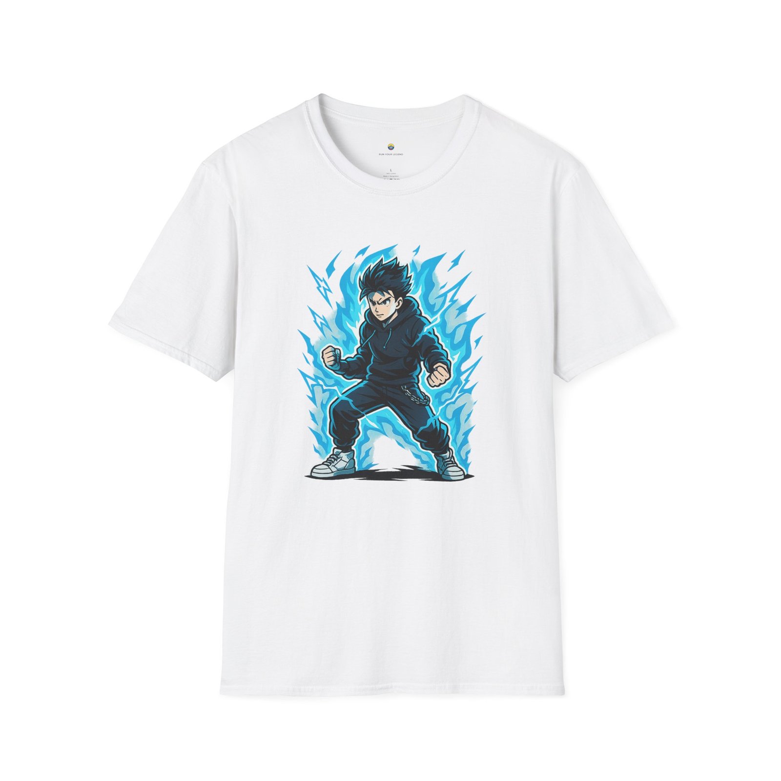 T-shirt Unisexe – Garçon Shōnen Énergisé Design Manga et Aura Électrique