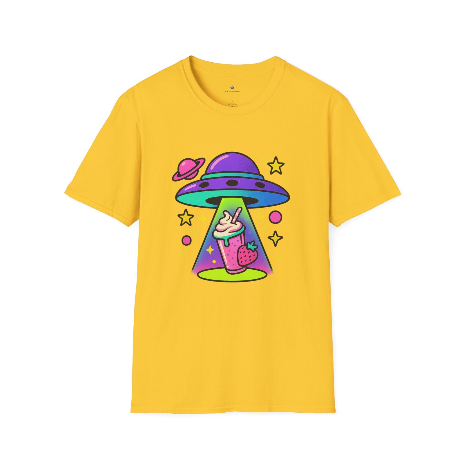 T-shirt Unisexe – UFO Milkshake Design Fun Néon et Style Space Pop – Image 6