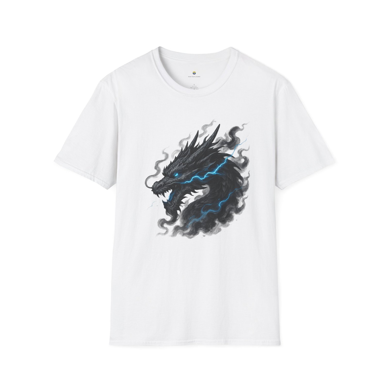 T-shirt Unisexe – Dragon Noir Électrique Design Fantasy et Art Mythique