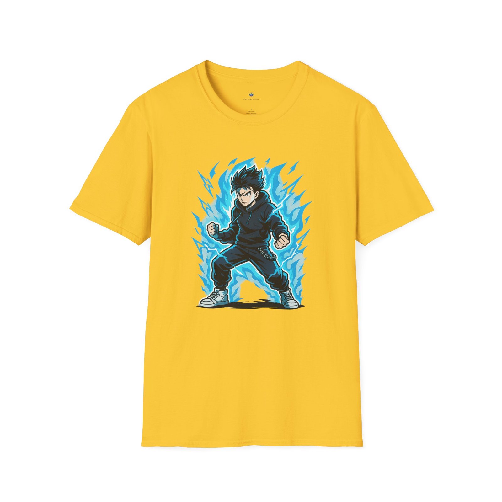 T-shirt Unisexe – Garçon Shōnen Énergisé Design Manga et Aura Électrique – Image 4