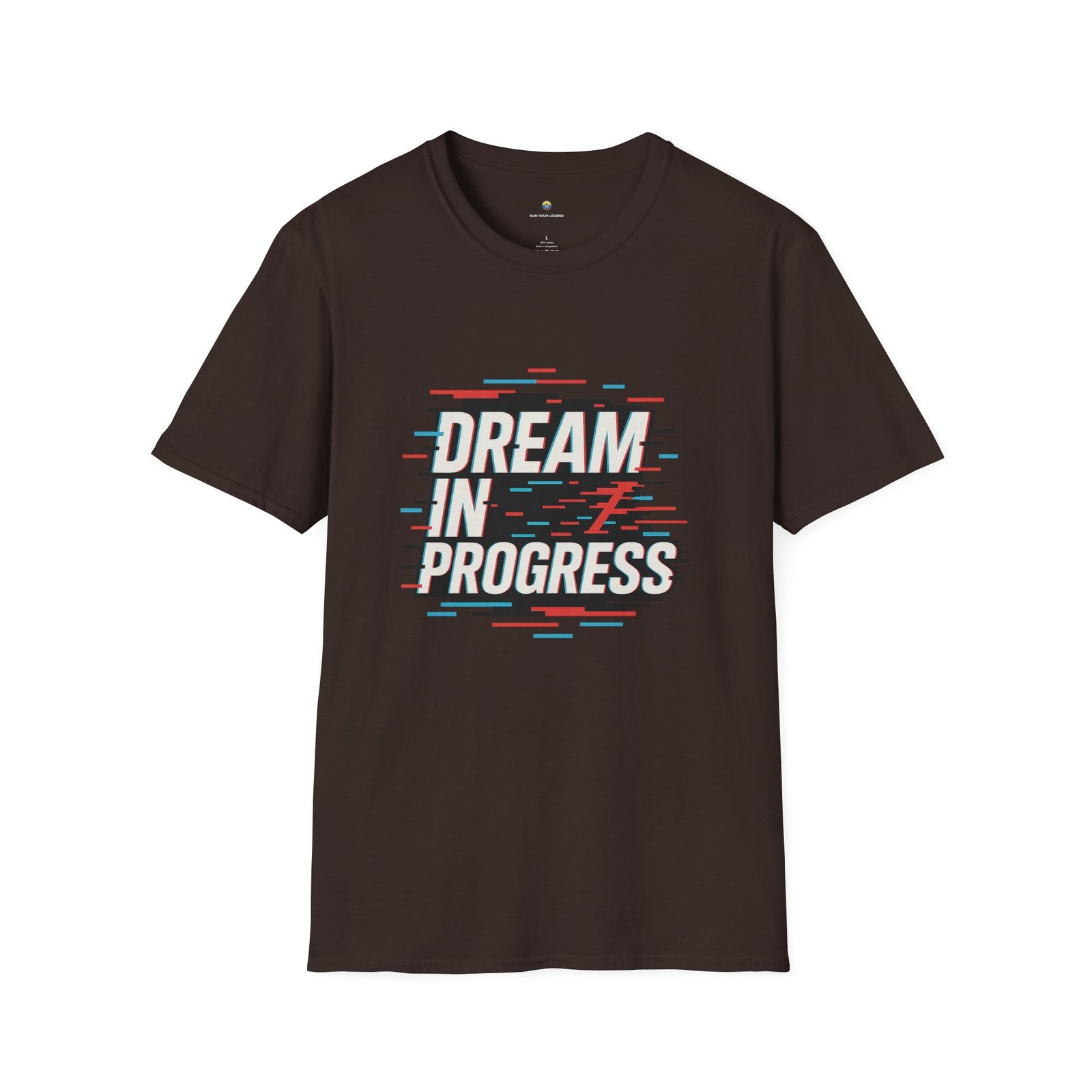 T-shirt Unisexe – “Dream in Progress” Design Glitch Moderne et Message Motivant – Image 5