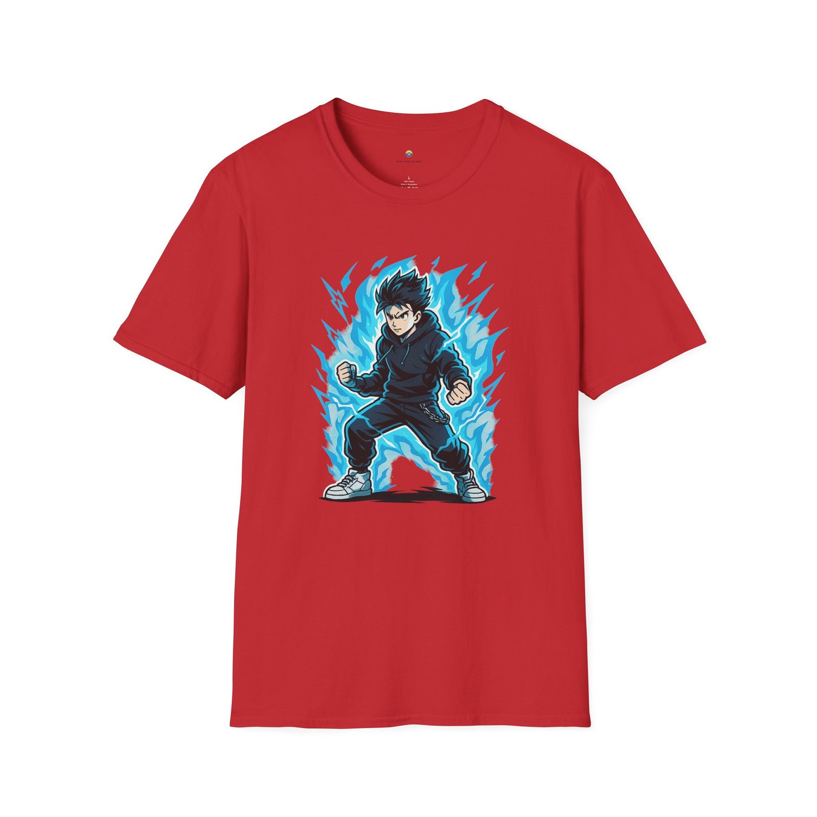 T-shirt Unisexe – Garçon Shōnen Énergisé Design Manga et Aura Électrique – Image 14