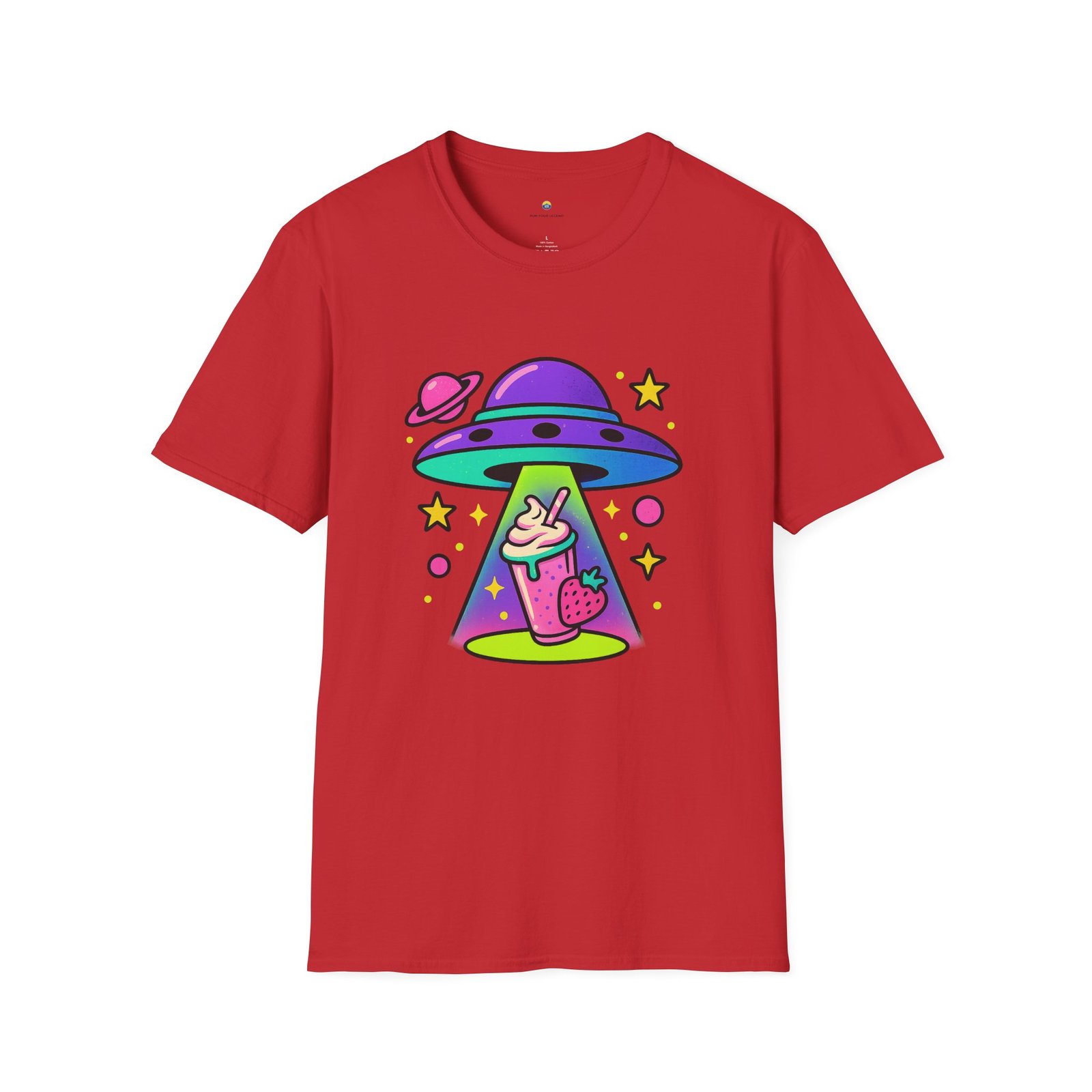 T-shirt Unisexe – UFO Milkshake Design Fun Néon et Style Space Pop – Image 16