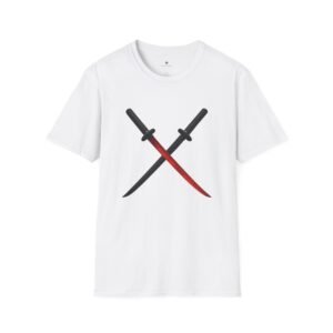 T-shirt Unisexe – Katanas Croisés Design Samouraï et Lame Rouge