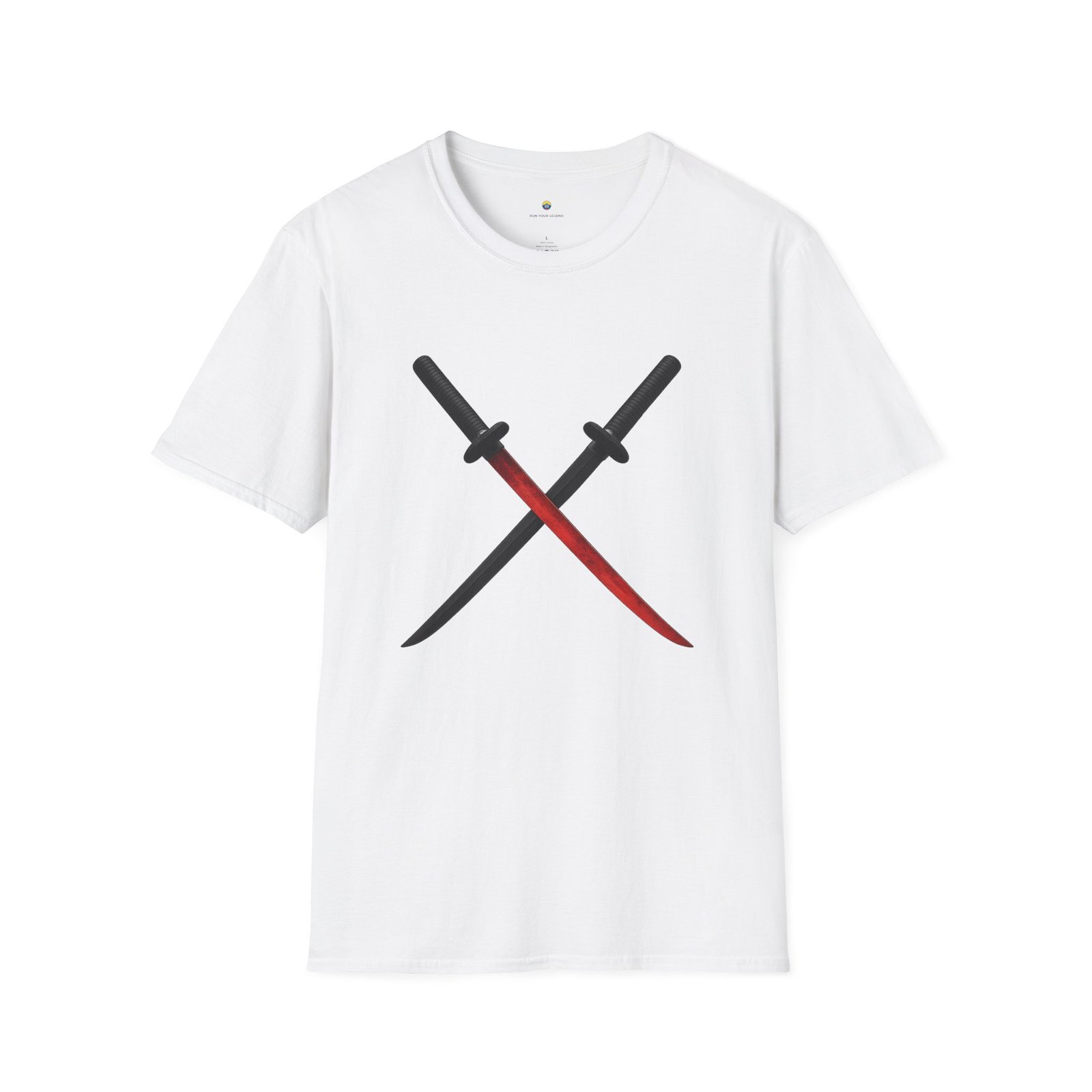 T-shirt Unisexe – Katanas Croisés Design Samouraï et Lame Rouge