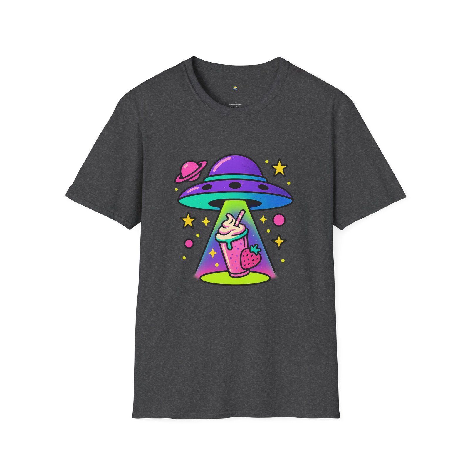 T-shirt Unisexe – UFO Milkshake Design Fun Néon et Style Space Pop – Image 10