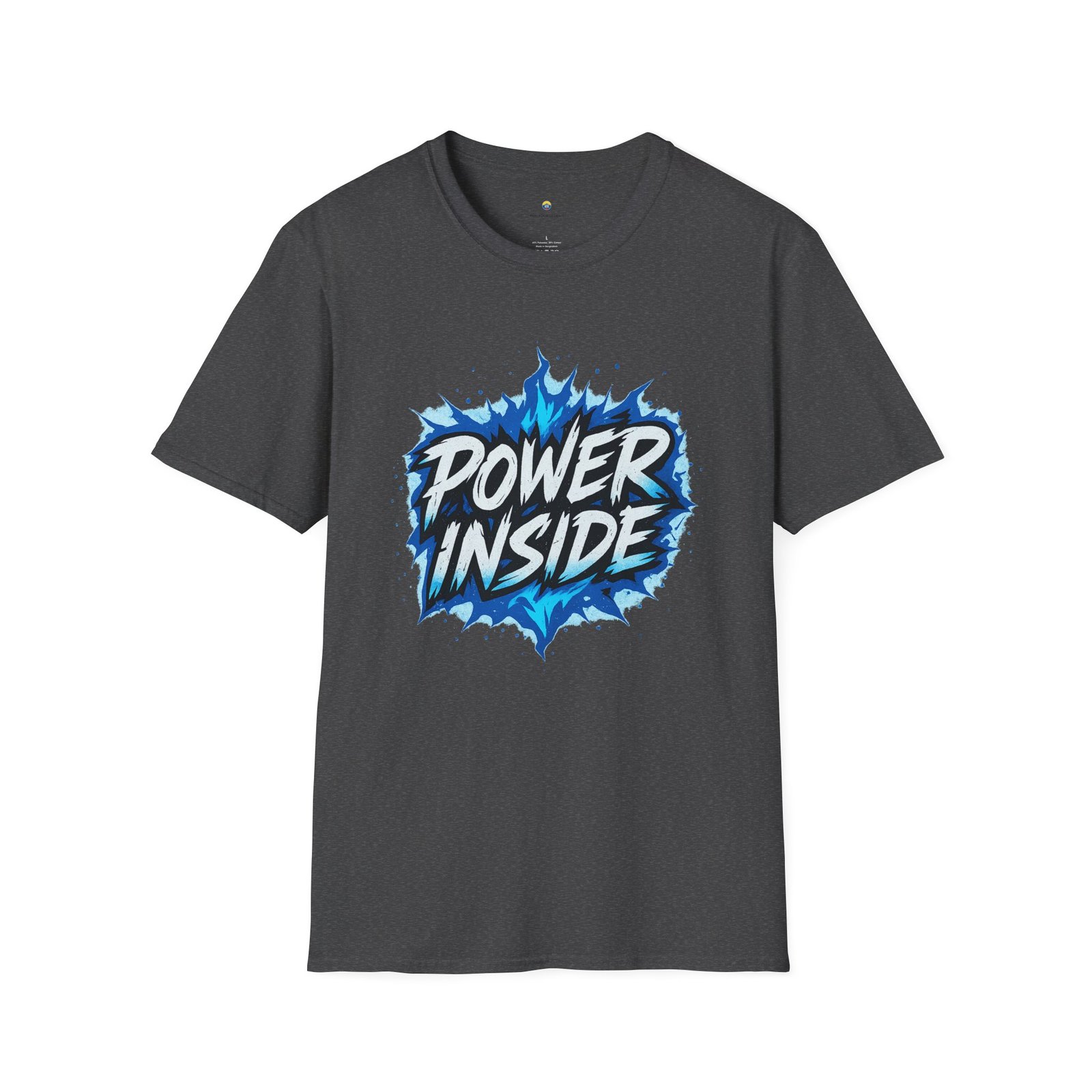 T-shirt Unisexe POWER INSIDE – Design Énergie Bleue Explosive, Style Motivation et Force Intérieure – Image 10