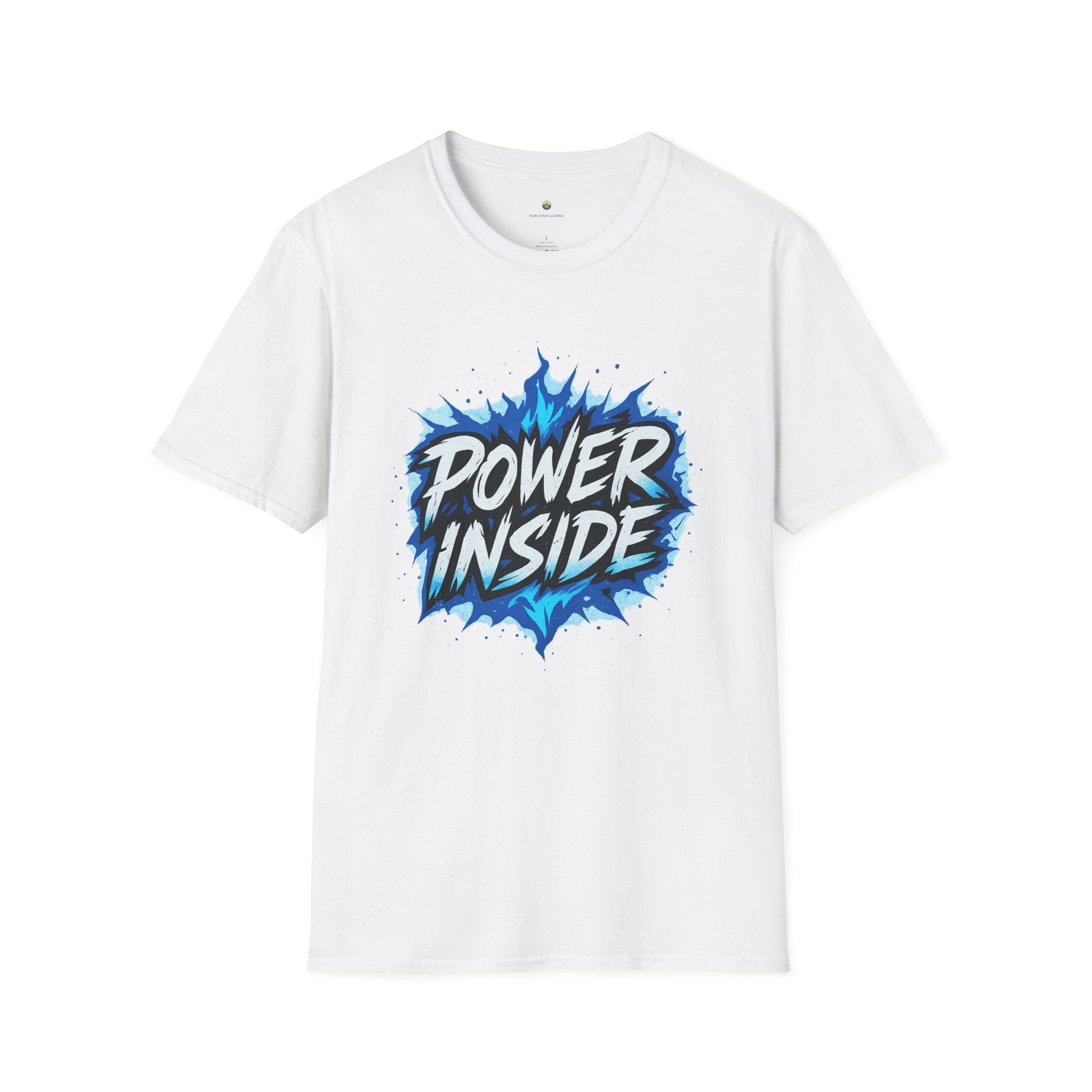 T-shirt Unisexe POWER INSIDE – Design Énergie Bleue Explosive, Style Motivation et Force Intérieure