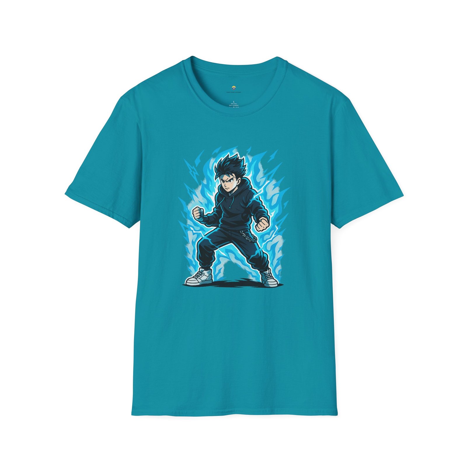 T-shirt Unisexe – Garçon Shōnen Énergisé Design Manga et Aura Électrique – Image 9