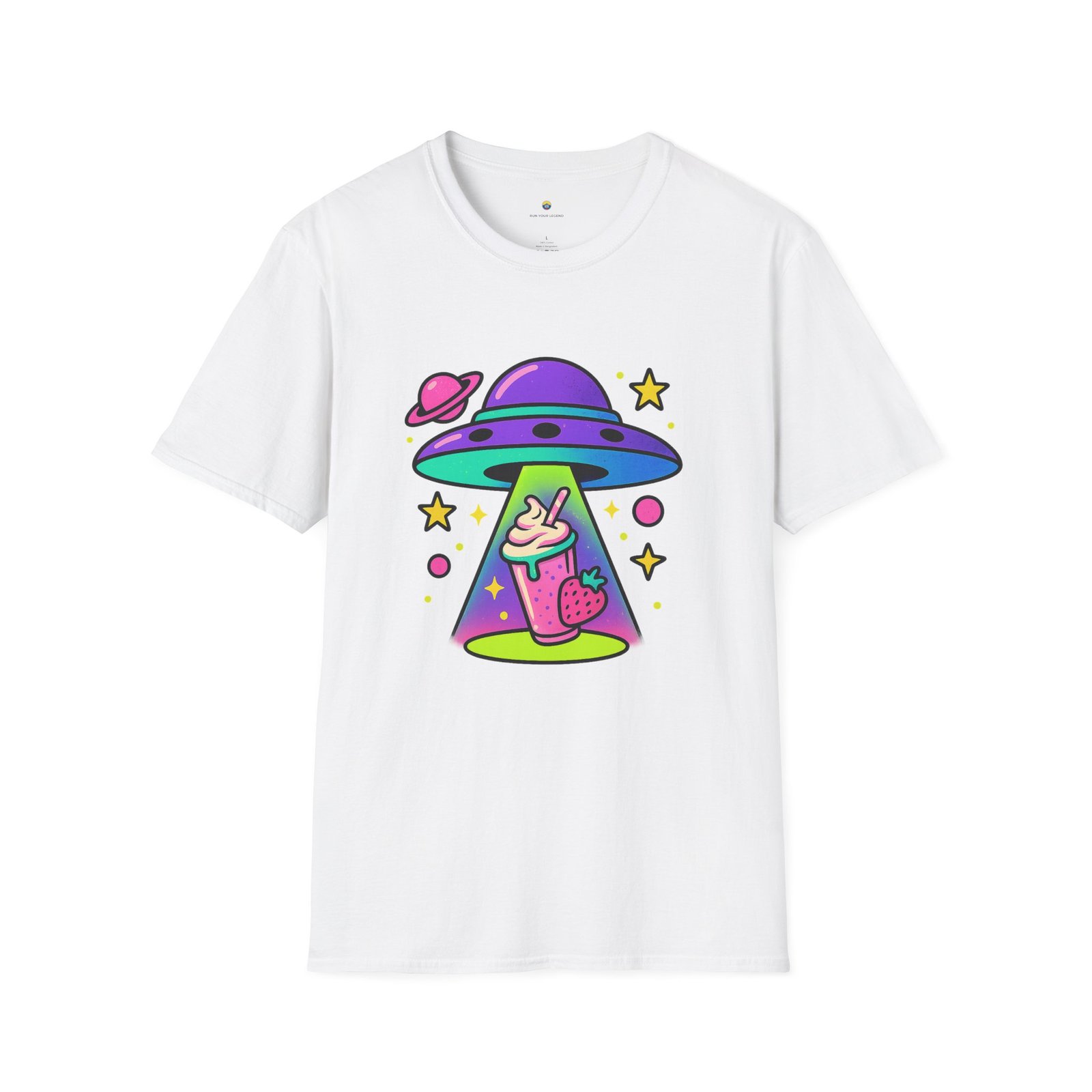 T-shirt Unisexe – UFO Milkshake Design Fun Néon et Style Space Pop