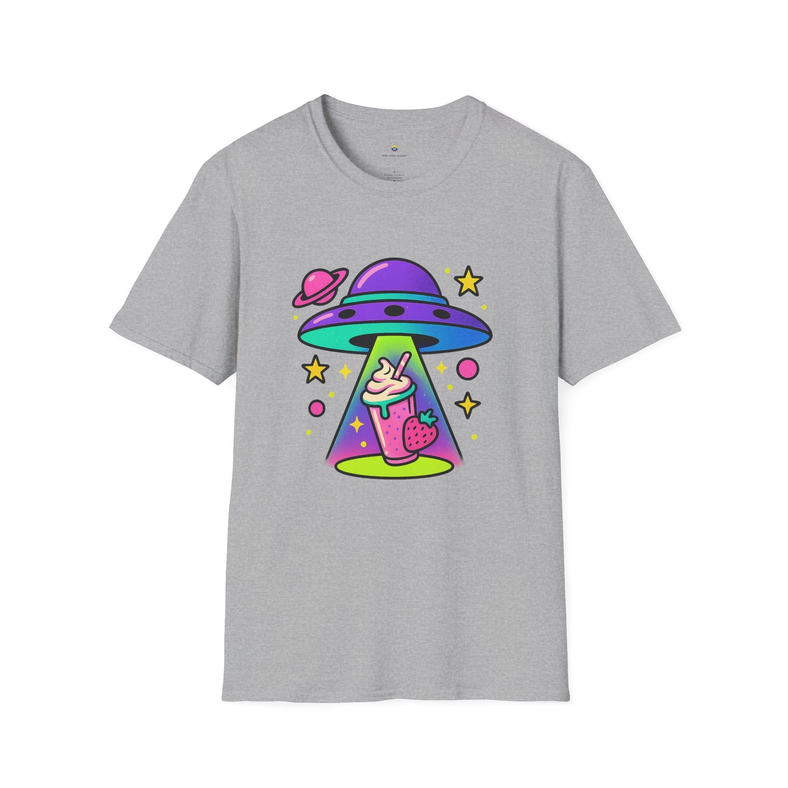 T-shirt Unisexe – UFO Milkshake Design Fun Néon et Style Space Pop – Image 4