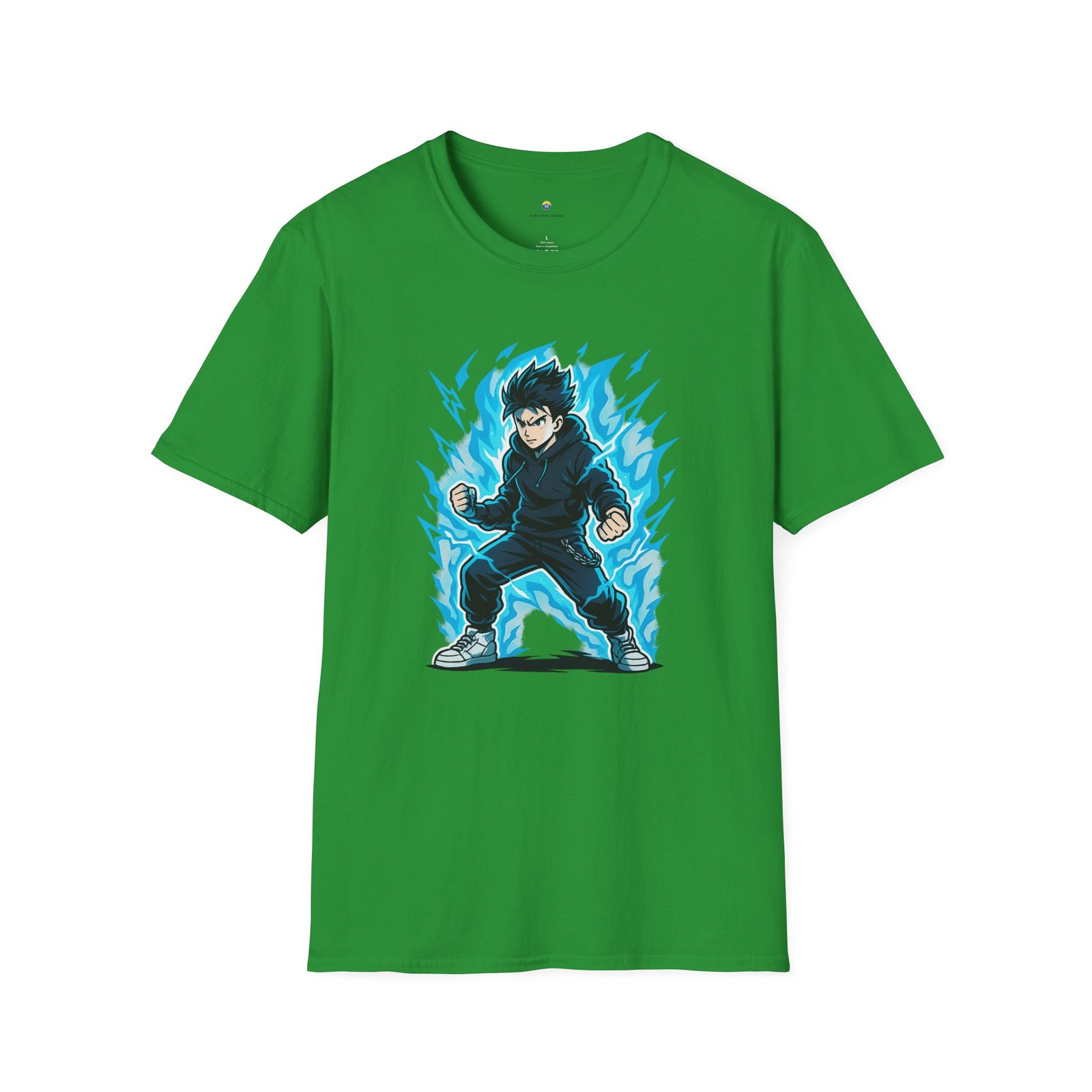 T-shirt Unisexe – Garçon Shōnen Énergisé Design Manga et Aura Électrique – Image 7
