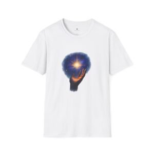 T-shirt Unisexe – Main Cosmique et Étoile Lumineuse Design Mystique Galactique et Énergie Spirituelle