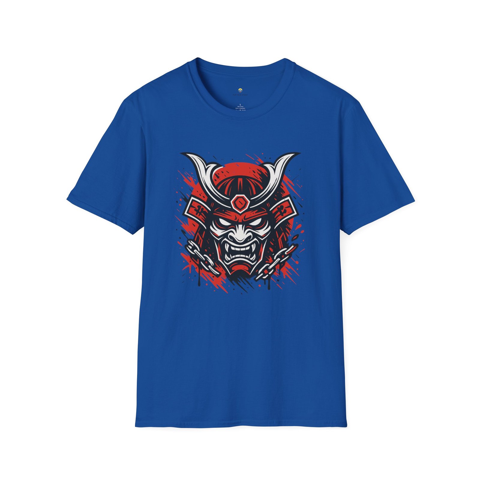T-shirt Unisexe Masque Samouraï Démon – Oni Japonais, Style Tattoo et Chaînes – Image 14