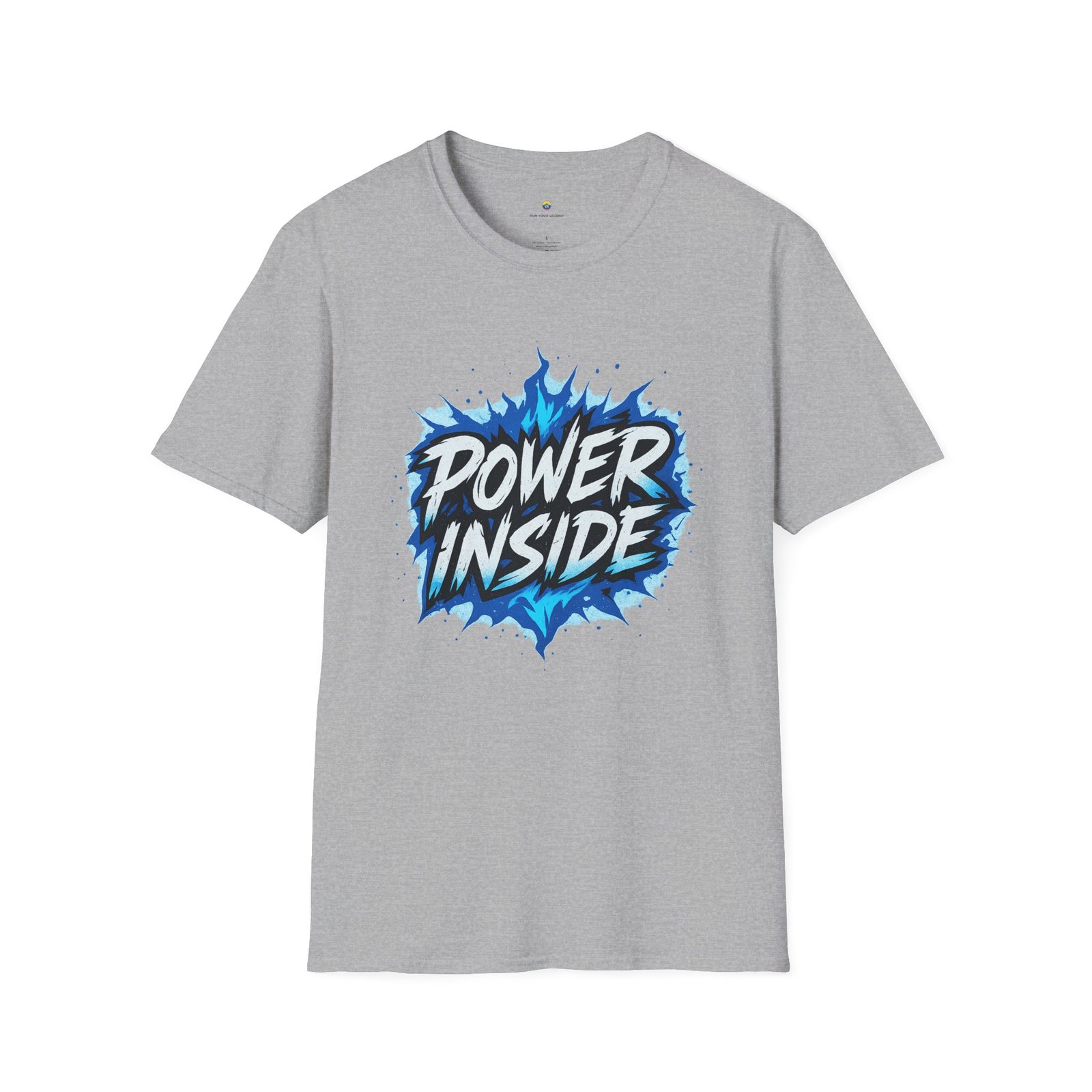 T-shirt Unisexe POWER INSIDE – Design Énergie Bleue Explosive, Style Motivation et Force Intérieure – Image 4