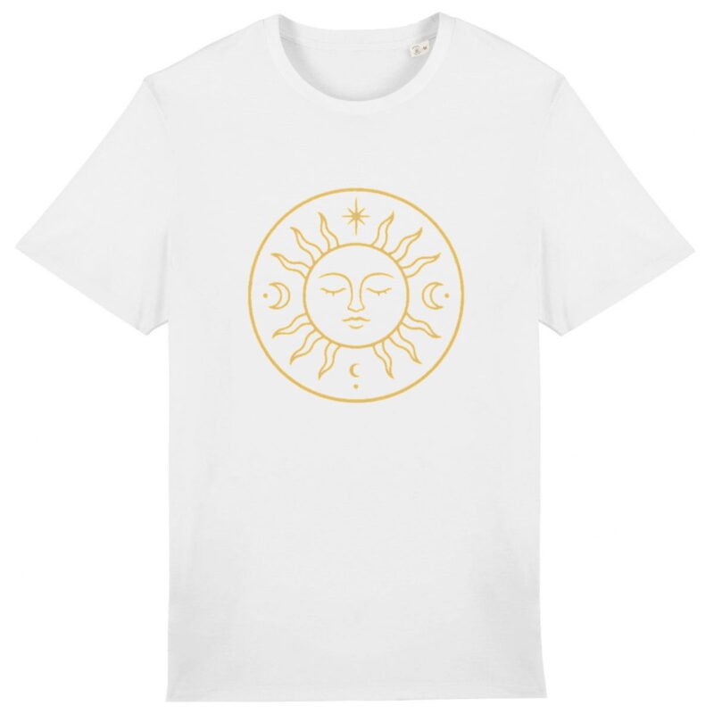 face_0_0 T-shirt Unisexe épais - Soleil doré et cosmos lumineux
