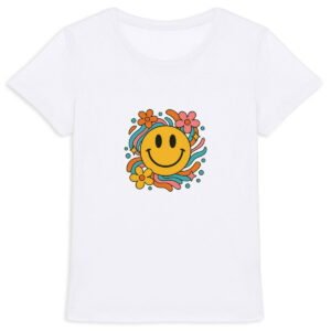 T-shirt Femme Epais : Smiley Floral pour un Look Joyeux