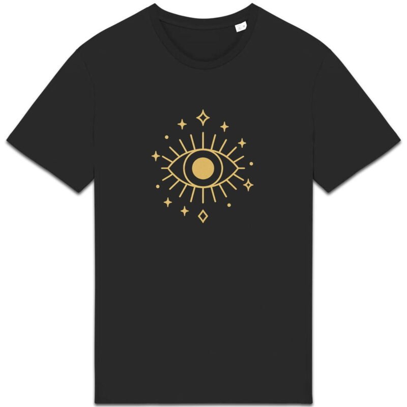 T-shirt Unisexe épais - L'œil doré sur motif céleste