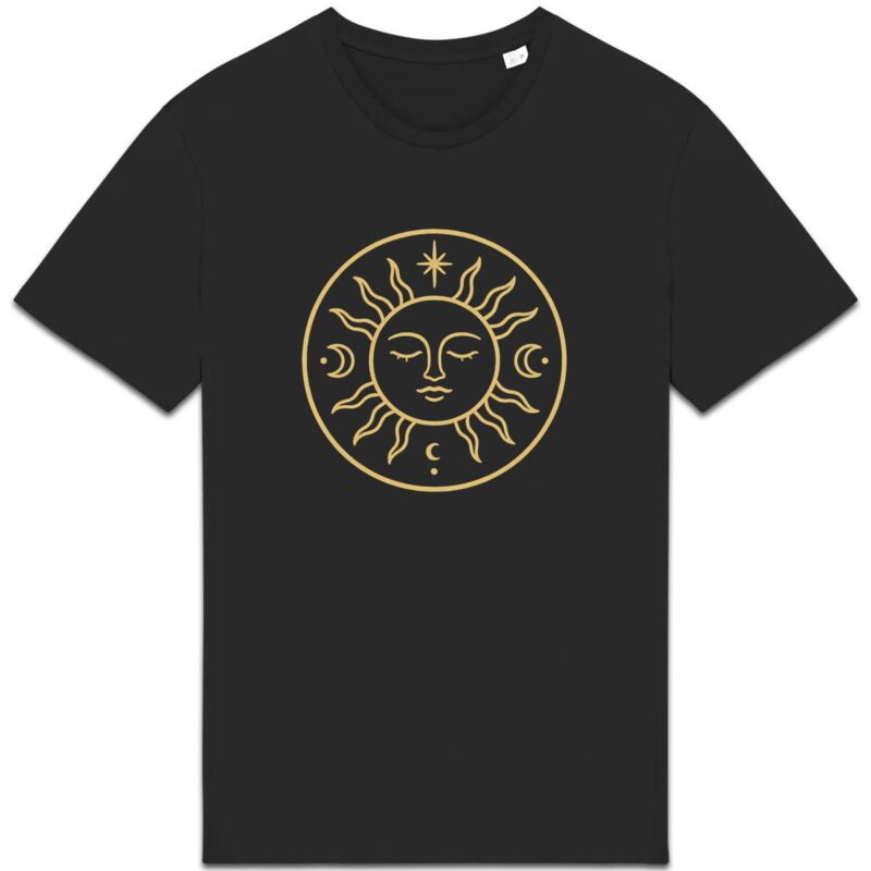 T-shirt Unisexe épais - Soleil doré et cosmos lumineux