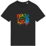 T-shirt Unisexe épais Peace and Love : Un message d'harmonie