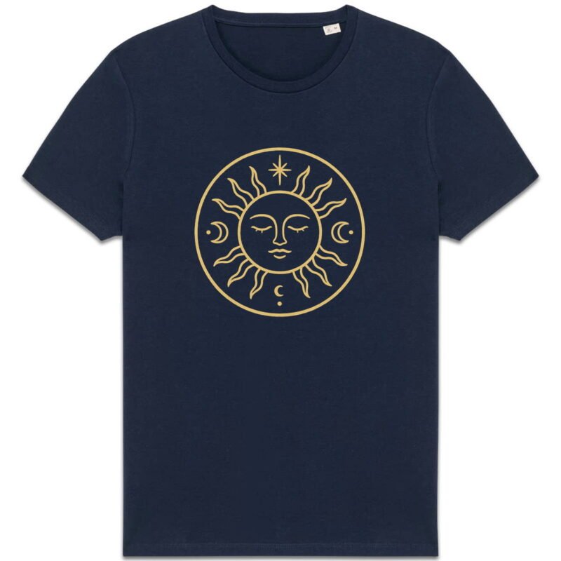 T-shirt Unisexe épais - Soleil doré et cosmos lumineux