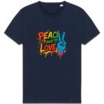 T-shirt Unisexe épais Peace and Love : Un message d'harmonie